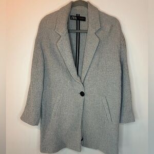Zara Knit Textured Blazer – Grey – Size M – Casual Chic Layer